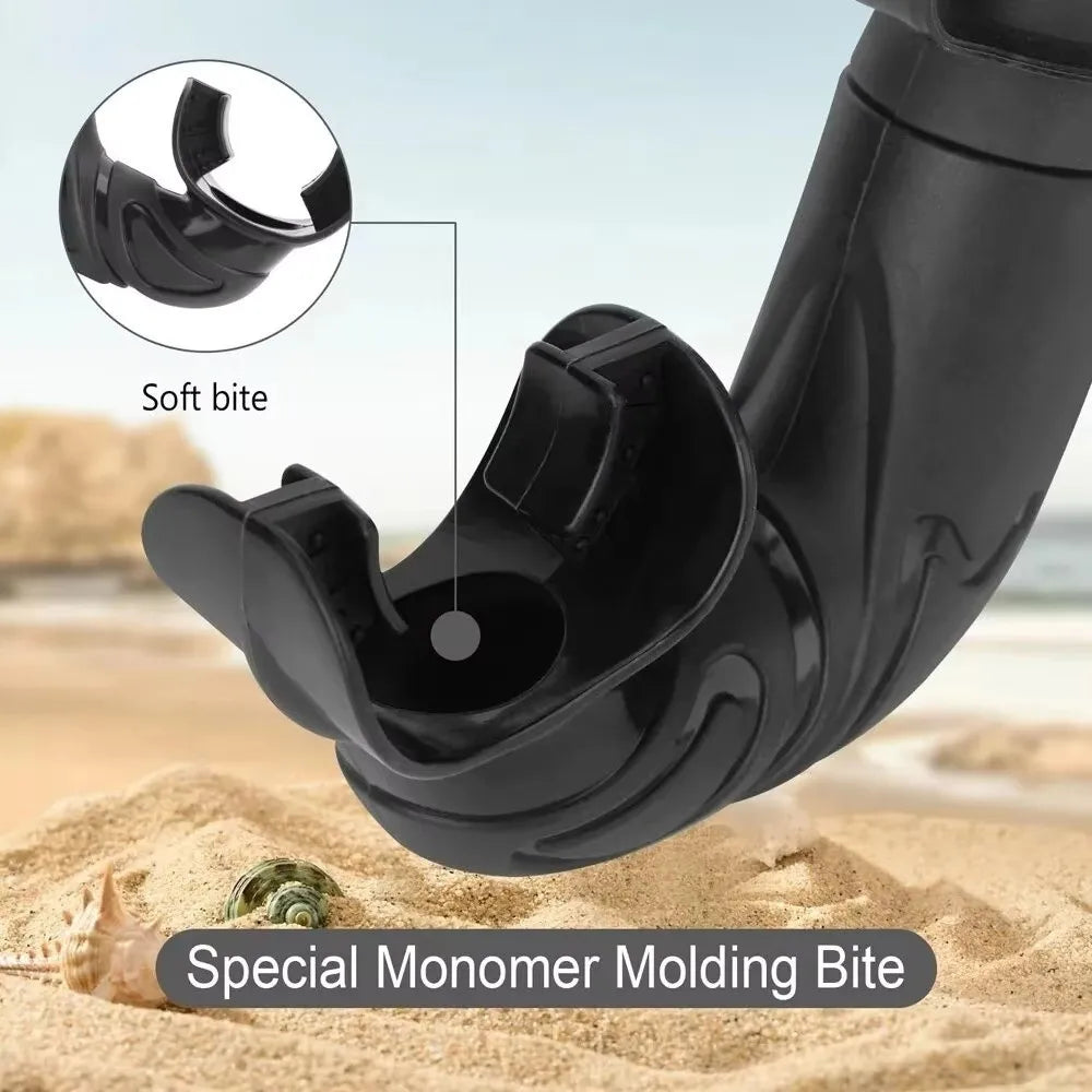 Soft Silicone Diving Snorkel – Arc-Bite Freediving Snorkel Diving Snorkel Axl