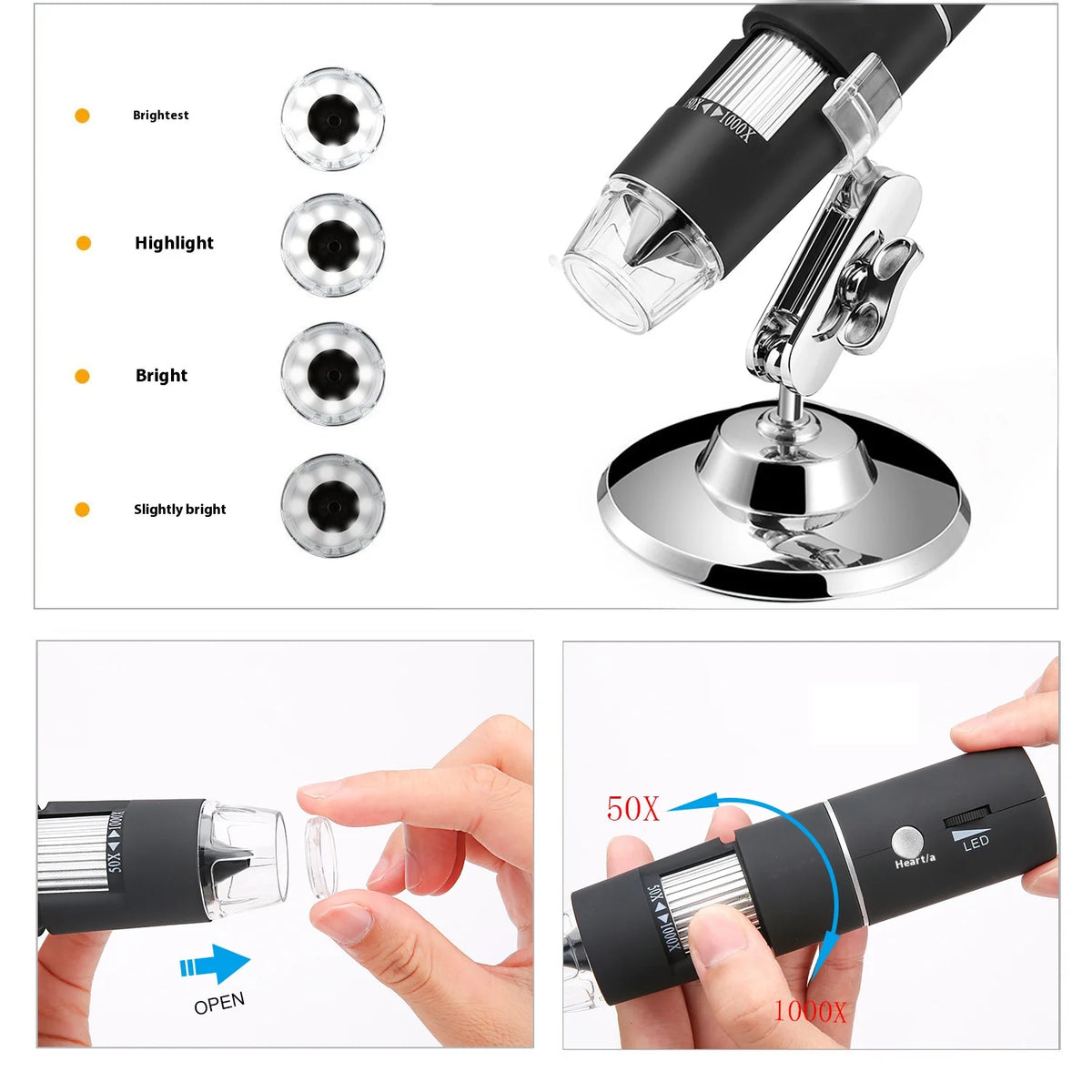 WiFi Handheld Digital Microscope – USB Video Magnifier 1000X Digital Microscope Axl