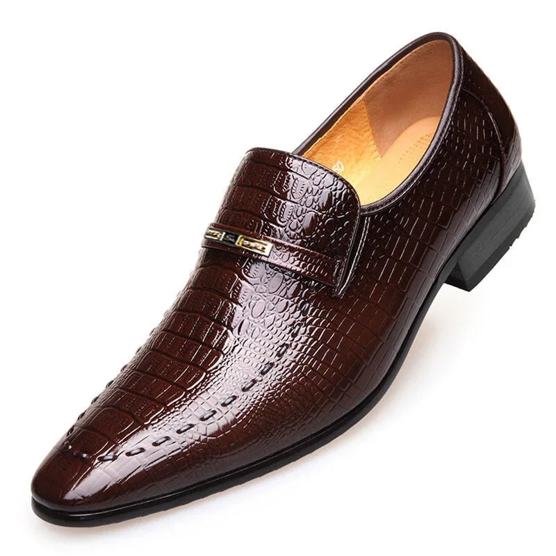 YBQJOO Men's PU Leather Slip-On Oxford Dress Shoes Oxford Dress Shoes Axl Chocolate 48