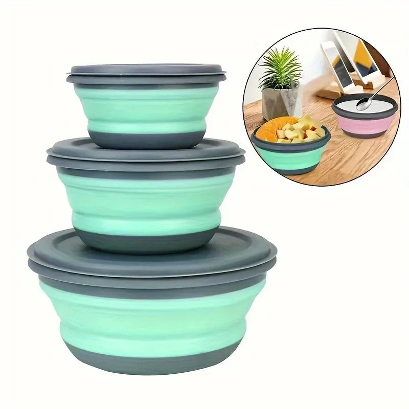 3-Piece Portable Bowl Set – Kitchen, Travel & Camping Portable Bowl Set Axl