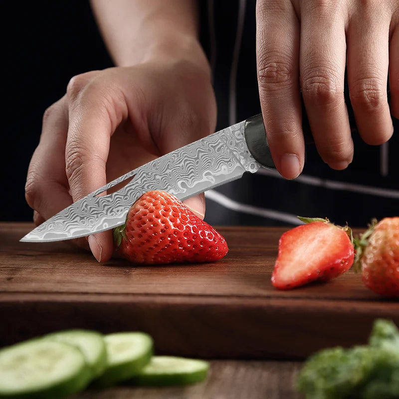 Damascus VG10 Folding Kitchen Knife – Wooden Handle | InLeung Folding Kitchen Knife Axl