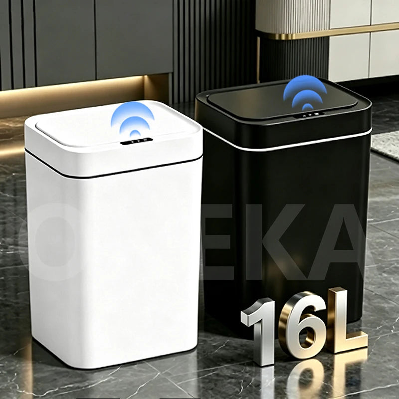 16L Smart Sensor Trash Can – Touchless Bathroom Waste Bin Sensor Trash Can Axl
