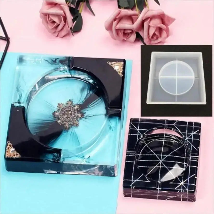 Square Ashtray Silicone Mold for Epoxy Resin DIY Crafts Resin Craft Mold Axl