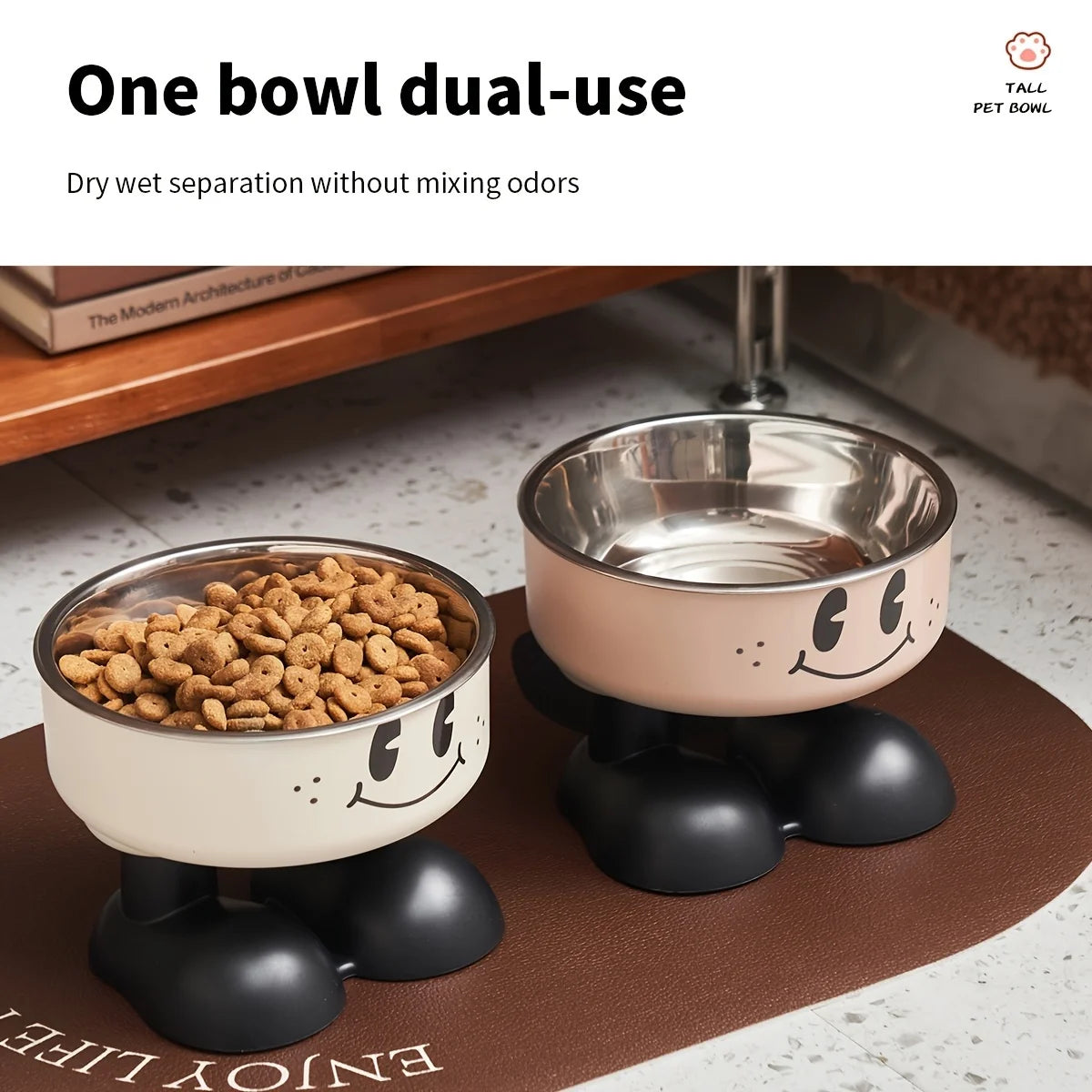 Elevated Stainless Steel Pet Bowl – Anti-Tip Cat & Dog Feeder Elevated Pet Bowl Axl