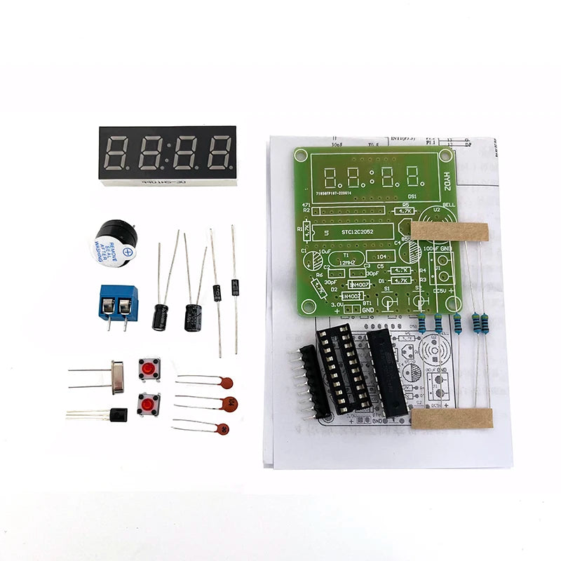 DIY 4-Digit LED Tube Clock Soldering Kit – DC 3.7V–5.5V DIY Electronics Kit Axl DIY Kit