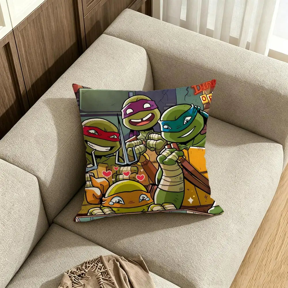 Ninja Turtles Linen Cushion Cover – Sofa, Bed & Chair Décor Decorative Cushion Cover Axl