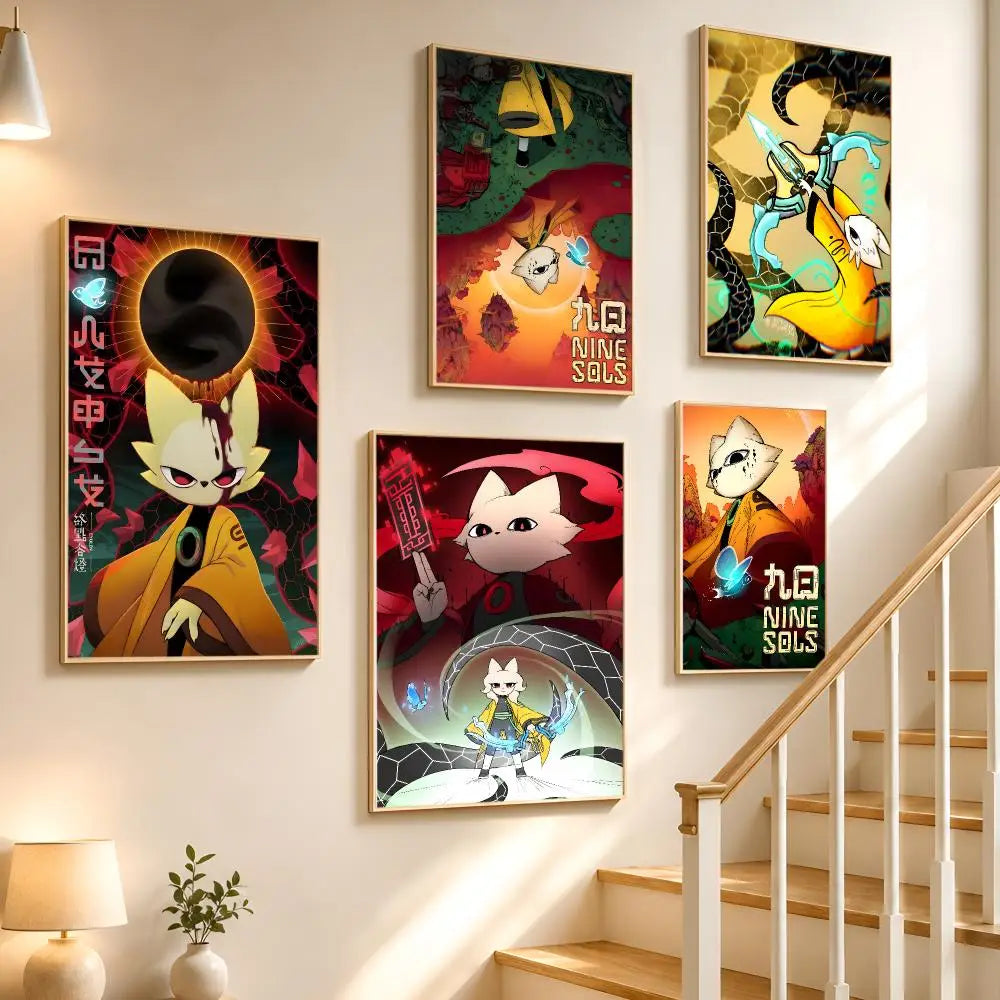 Nine Sols Game Poster – HD Waterproof PVC Wall Stickers Wall Poster Sticker Axl