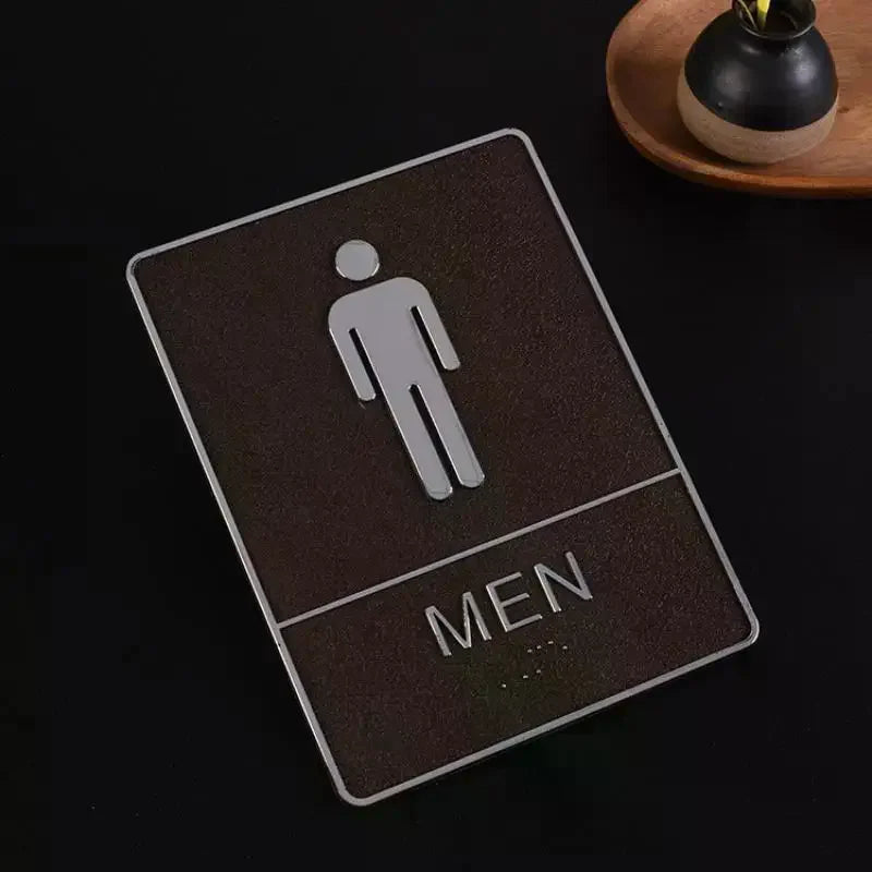 Self-Adhesive Acrylic Restroom Sign – Men & Women Door Sign Door Sign Axl