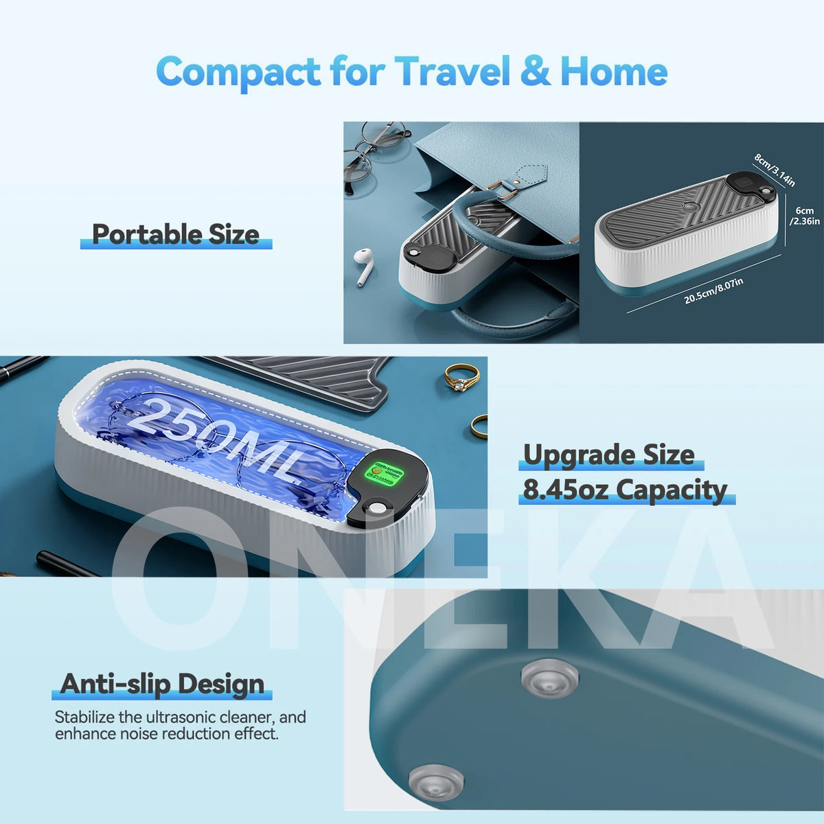 Ultrasonic Jewelry Cleaner – 360° Deep Clean for Rings & Glasses Ultrasonic Jewelry Cleaner Axl