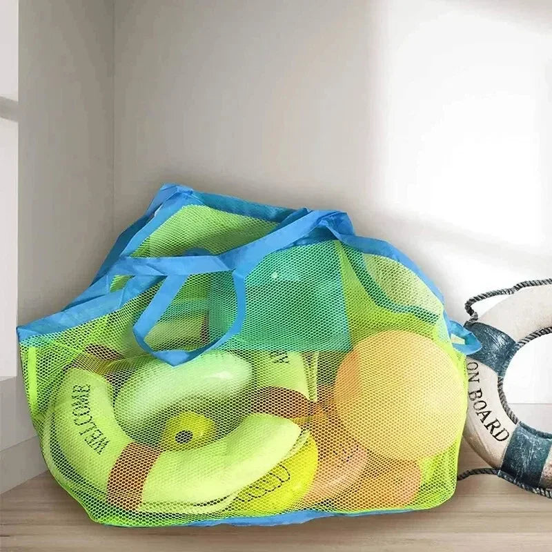 Large Mesh Beach Bag – Sand-Away Foldable Toy Tote Mesh Beach Tote Bag Axl