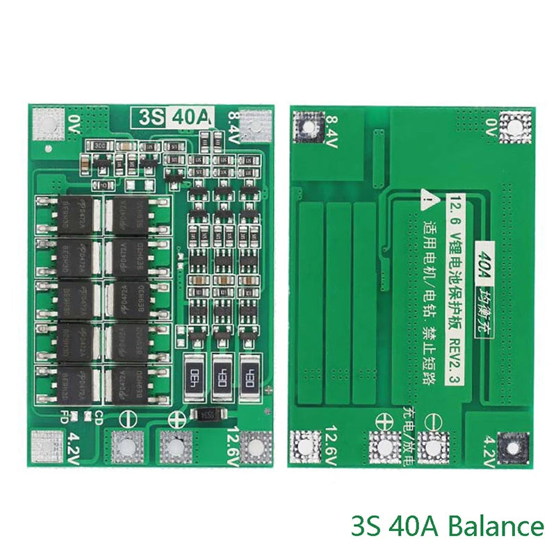 3S 4S BMS 40A Li-ion Battery Protection Board for Drill BMS Protection Board Axl 3S40ABalance