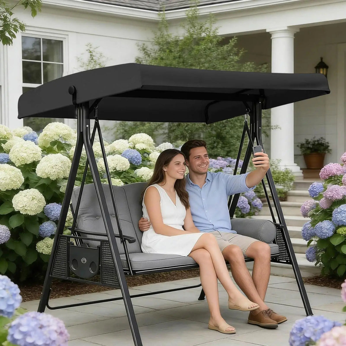 Swing Canopy Replacement Cover 75x47" Waterproof UV-Resistant Swing Canopy Cover Axl