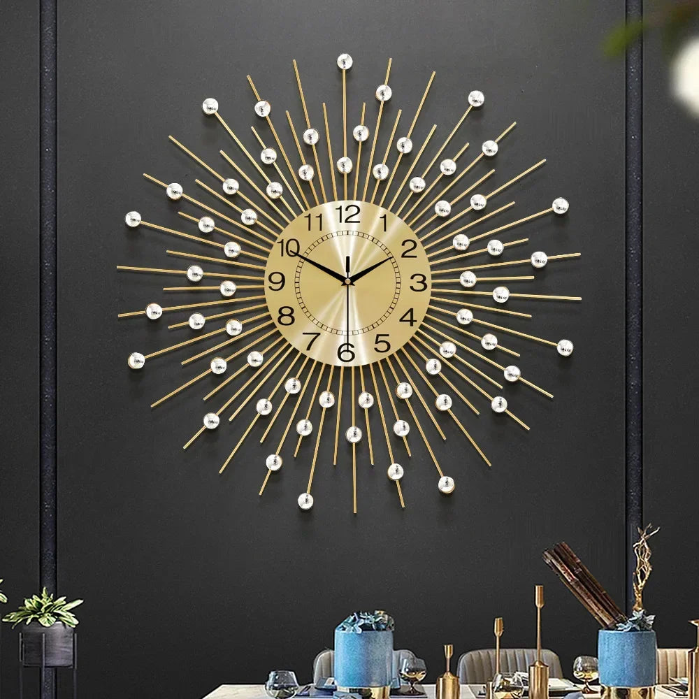 Gold Large Silent Metal Wall Clock – Modern Nordic Luxury Decor Wall Clock Axl
