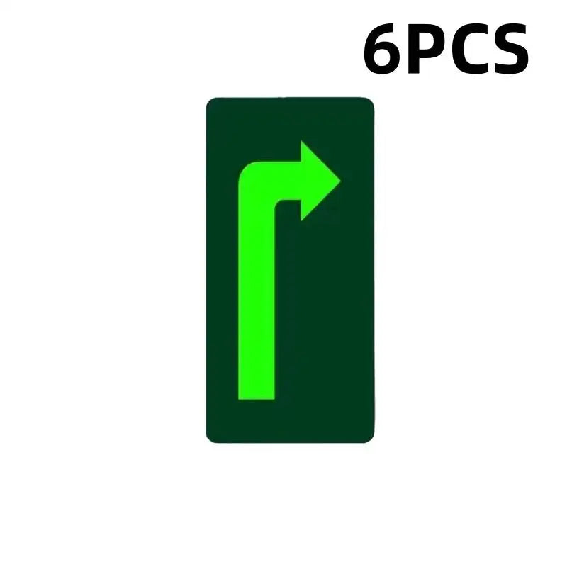 Glow in the Dark Exit Floor Stickers – Evacuation Signs 2/6 Pack Safety Floor Stickers Axl right arrow 6pcs