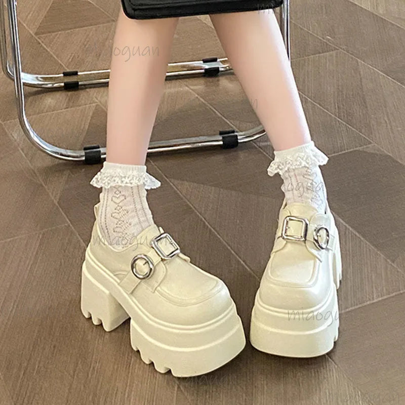 Women's Chunky Platform Mary Jane Pumps – College Style Platform Mary Jane Pumps Axl