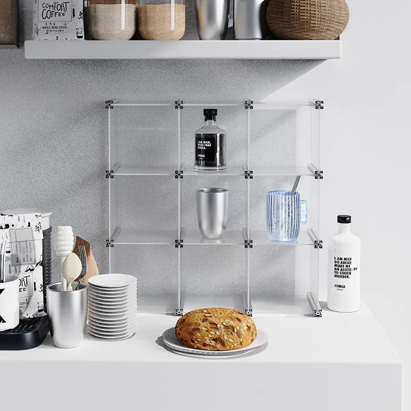 4-Tier Acrylic Desktop Organizer Rack | Cosmetics Storage Desktop Organizer Rack Axl