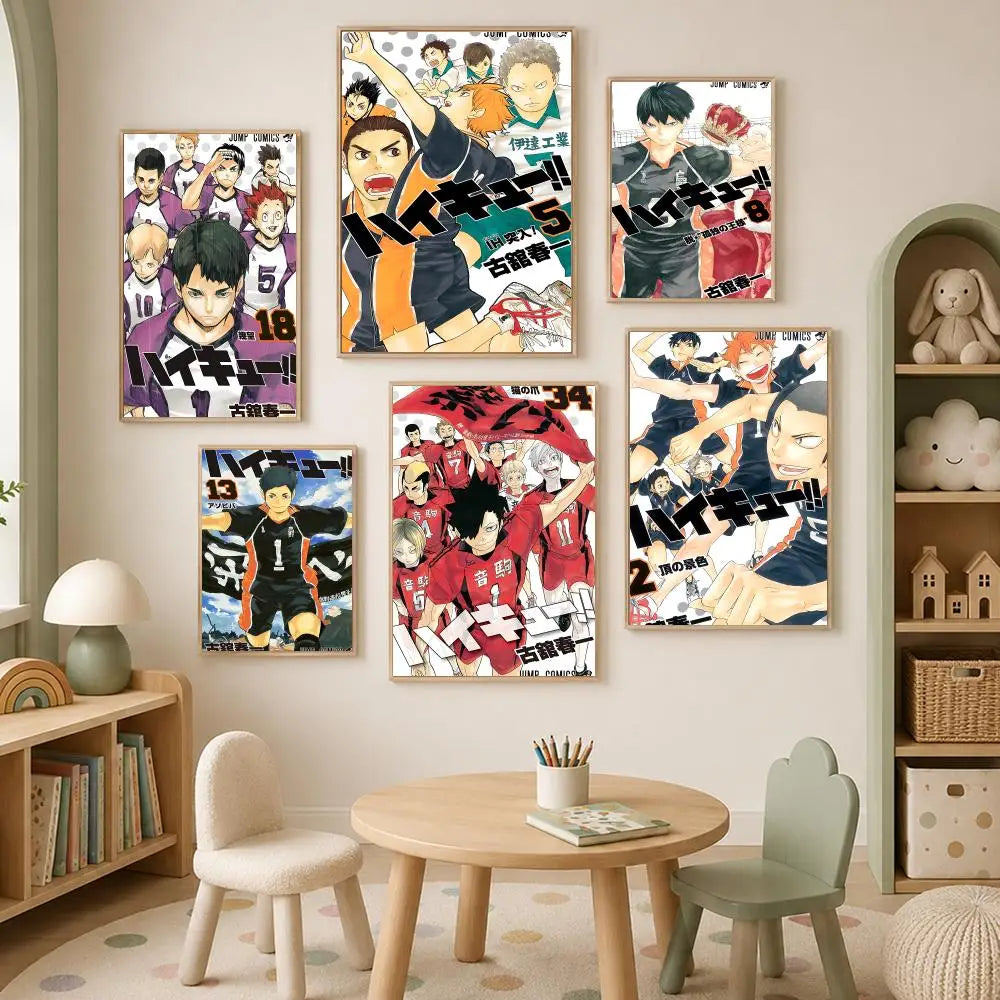 Haikyuu Anime Wall Poster – Self-Stick HD Waterproof Art Anime Wall Poster Axl