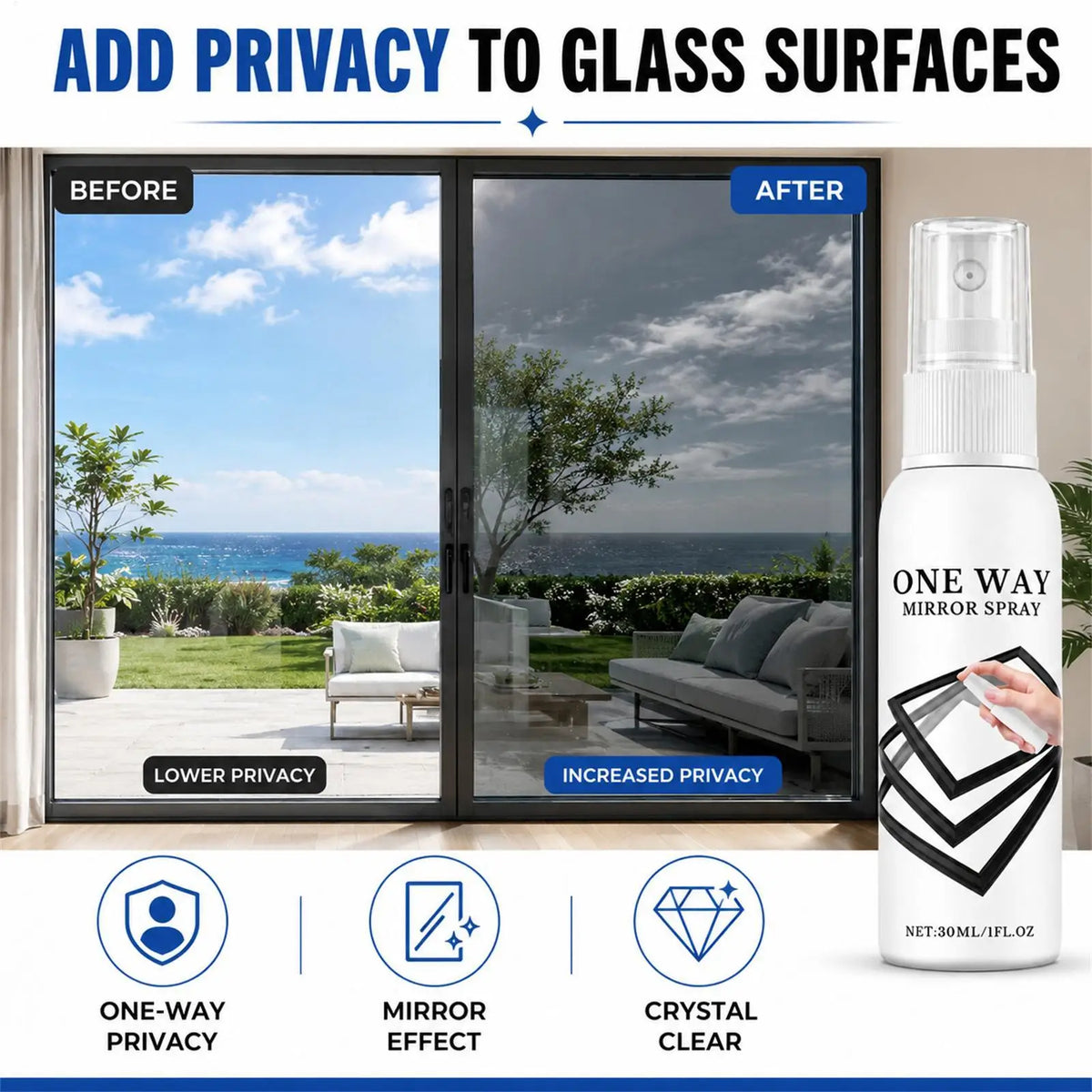30ml Reflective Window Spray | Privacy Tint Glass Coating Window Glass Coating Axl