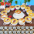 16 PCS Coffee Stencils Set – Latte & Cappuccino DIY Art Molds Coffee Art Stencils Axl 16 pcs