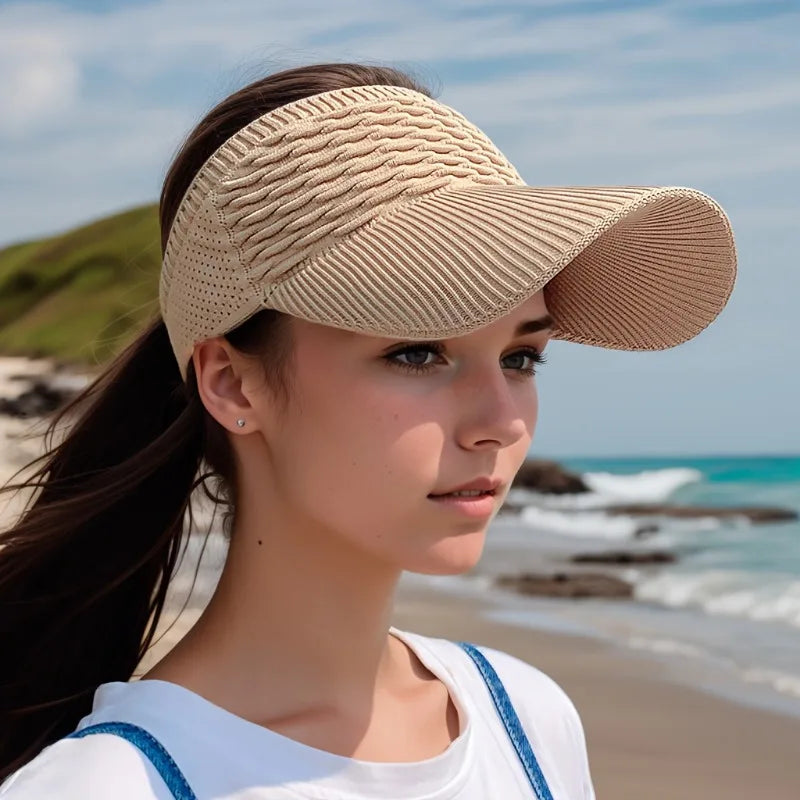 Women's Wide Brim Knit Sun Hat – Breathable Beach & Outdoor Cap Women's Sun Hat Axl