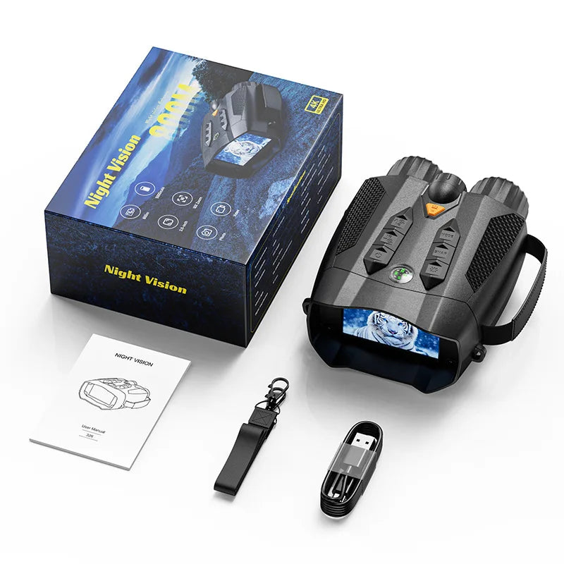 4K HD Infrared Night Vision Binoculars with 3-Inch Display Night Vision Binoculars Axl black