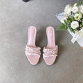 Women's Butterfly-Knot Thin Heel Sandals | French Open-Toe Heels Heeled Sandals Axl Pink 35