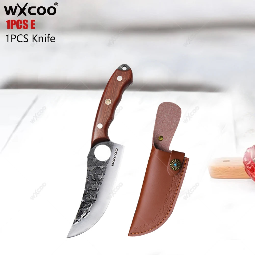 WXCOO Boning Knife Set – Stainless Steel Wood Handle Boning Knife Set Axl Knife E