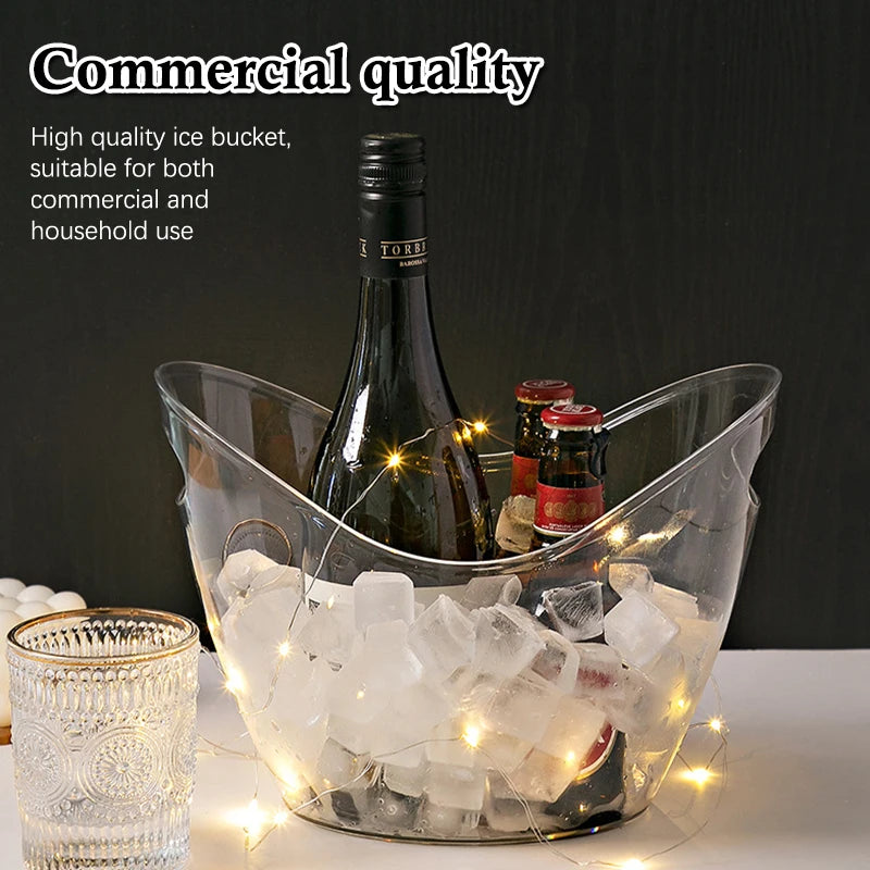 Plastic Ice Bucket 4L/8L | Party Drink Cooler for Wine & Bar Ice Bucket Axl