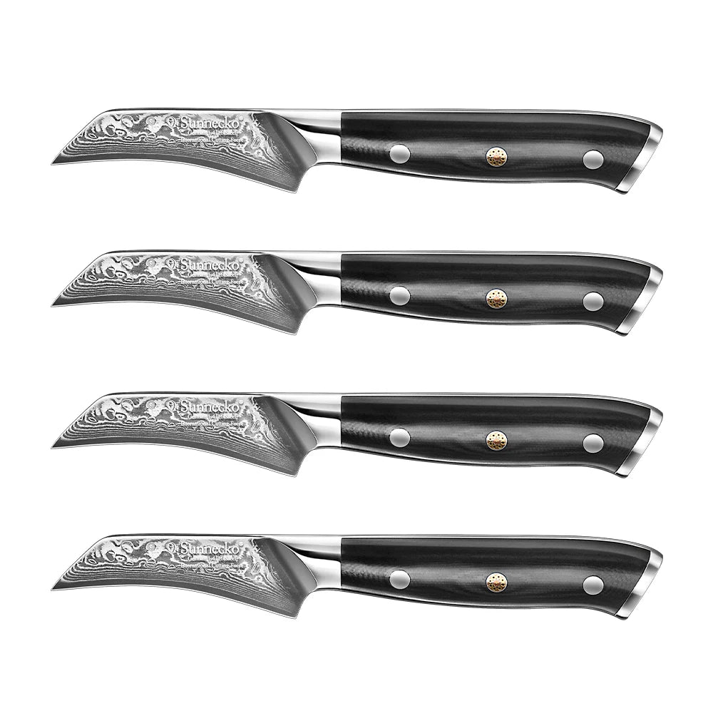 Sunnecko 3" Damascus Steel Paring Knife – VG10 HRC60+ Kitchen Knife Damascus Paring Knife Axl 4PCS Knives Set China Mainland