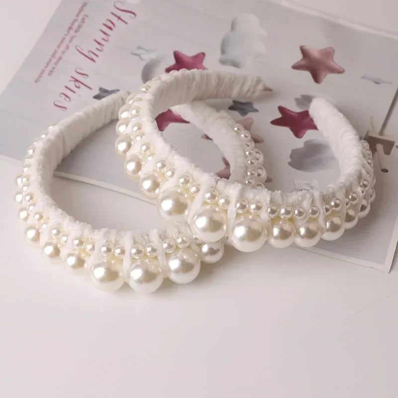 Retro Pearl Headbands for Women – Elegant Hair Accessories Pearl Hair Headband Axl