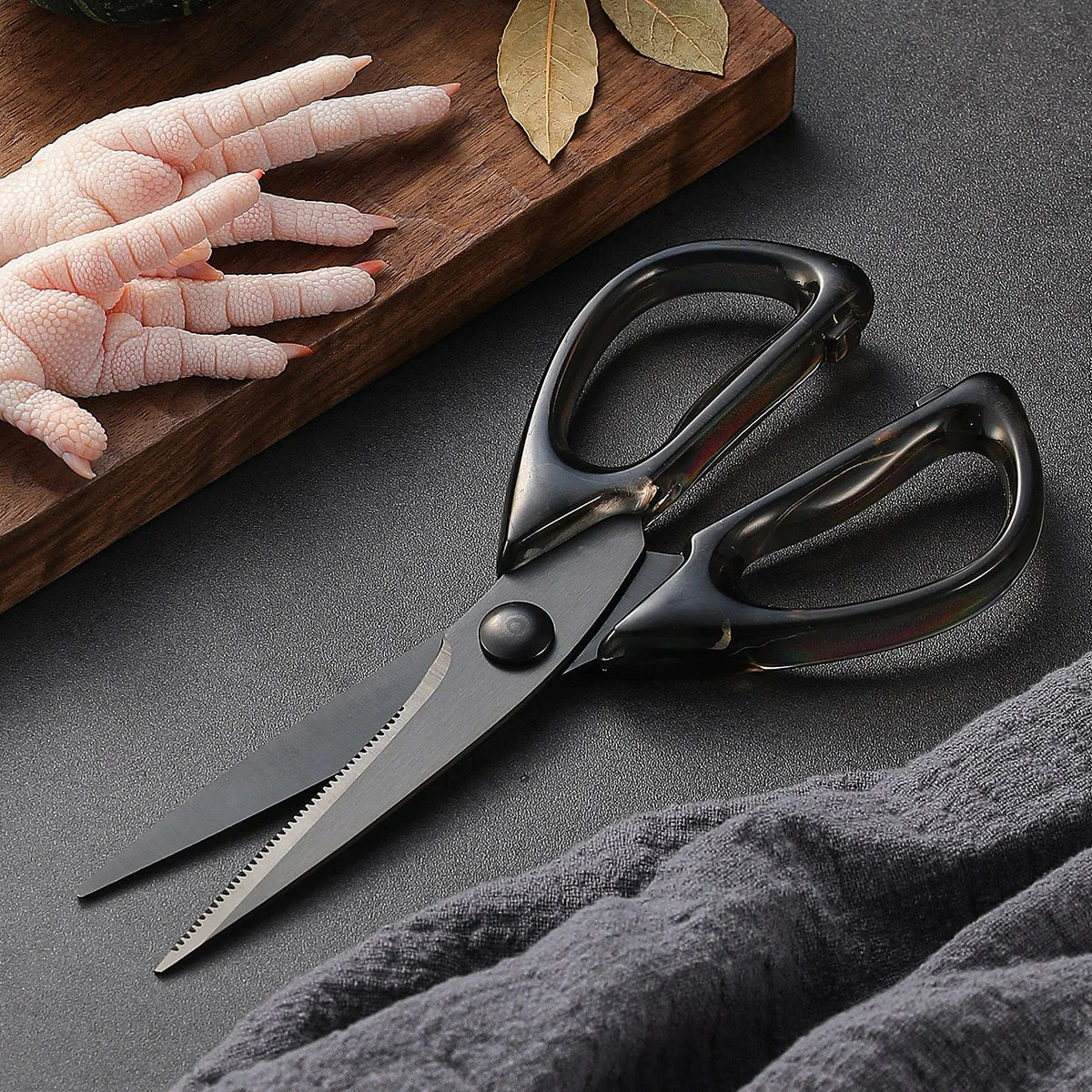 SHENJIU Kitchen Scissors – Sharp Meat & Vegetable Shears Kitchen Scissors Axl 1pcs 1