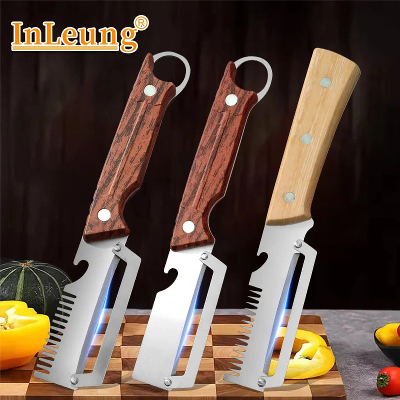 3-in-1 Stainless Steel Peeler, Scallion Shredder & Bottle Opener Vegetable Peeler Tool Axl