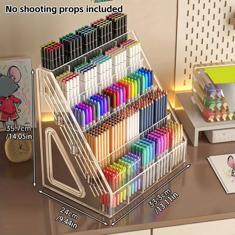 Large Capacity Pen Holder – Multi-Compartment Desk Organizer Desk Pen Organizer Axl