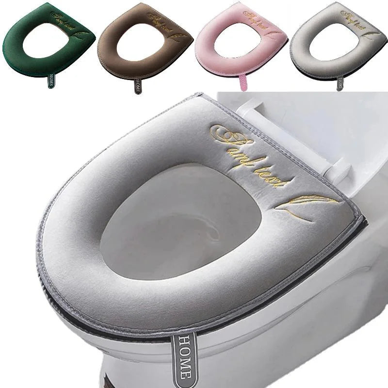 Universal Velvet Toilet Seat Cover – Washable, Zippered & Waterproof Toilet Seat Cover Axl