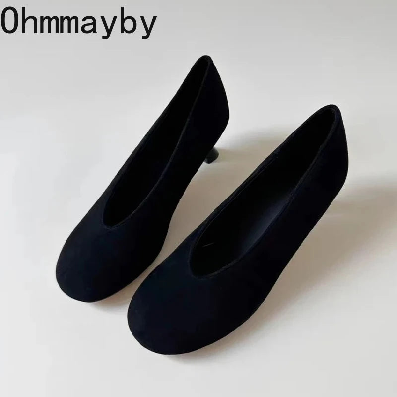 Women's Suede Mary Jane Pumps – Square Heel Slip-On Dress Shoes Mary Jane Pumps Axl