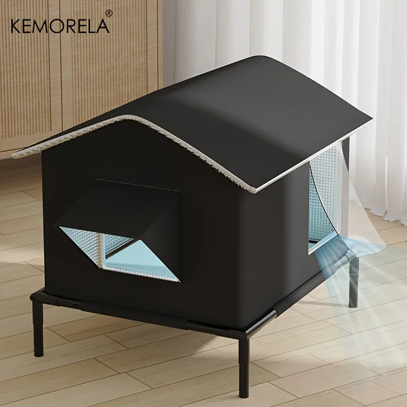 KEMORELA Elevated Pet House-Bed with Cooling Pads | Indoor/Outdoor Elevated Pet Bed Axl