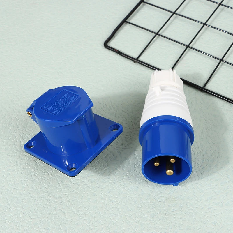 220V 16A 3-Pin IP44 Waterproof Industrial Plug & Socket Industrial Plug Socket Axl