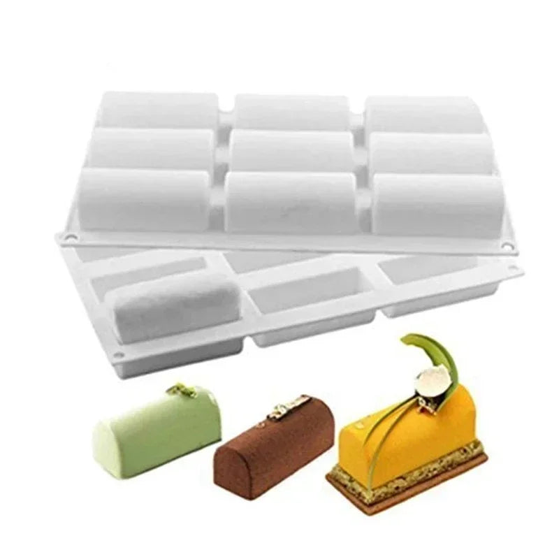9-Cavity Silicone Long Bar Mold – Chocolate, Mousse & Cake Silicone Baking Mold Axl
