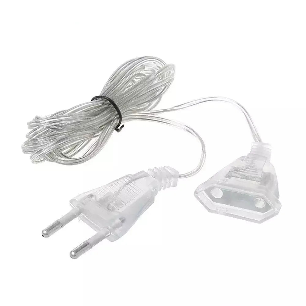 Transparent EU Plug Extension Cord for Fairy & LED String Lights Extension Cord Axl