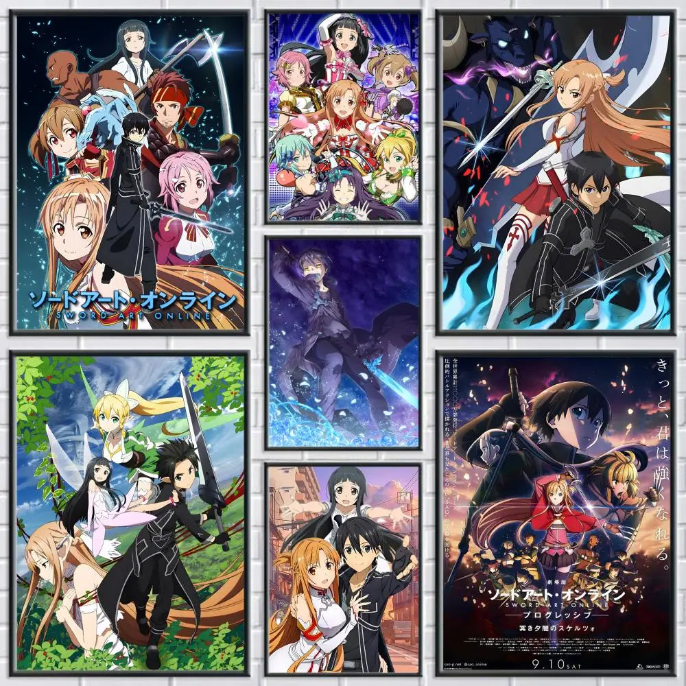 Sword Art Online Anime Canvas Wall Art – Unframed Poster Canvas Wall Art Axl