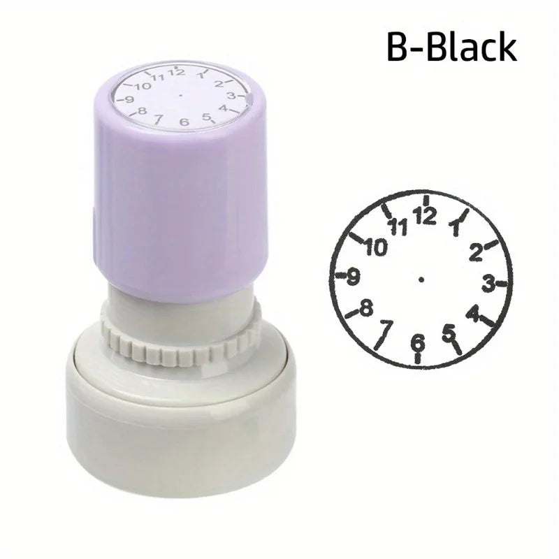 Clock Stamp Teaching Tool for Kids – Learn to Tell Time Seal Teaching Stamp Seal Axl B-Black