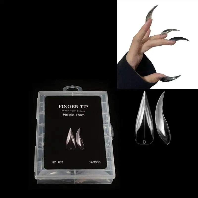 140-Piece Eagle Claw Full Cover Nail Tips & Dual Form Extension False Nail Tips Axl