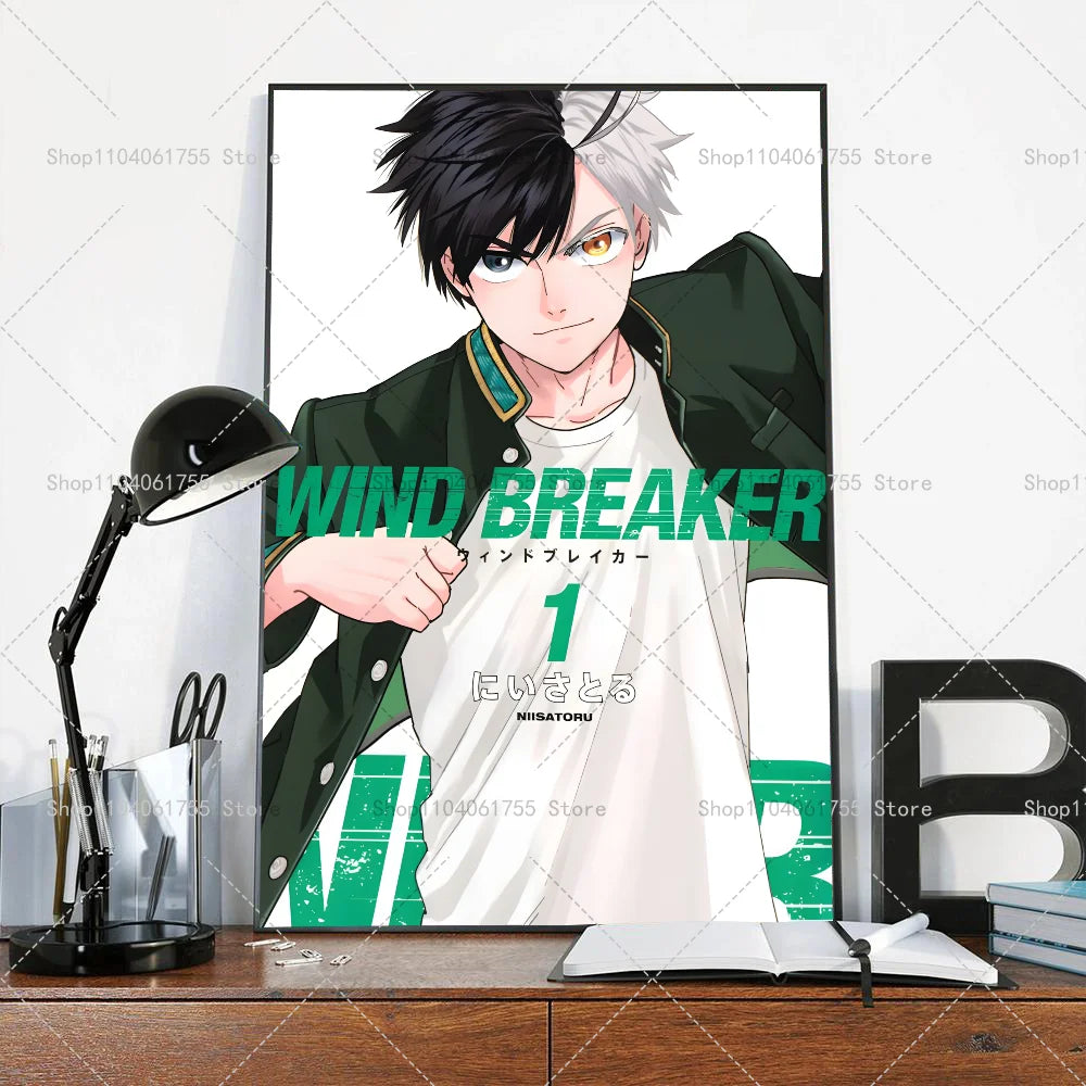 Wind Breaker Anime Wall Poster – Self-Adhesive Waterproof Sticker Anime Wall Poster Axl z1 40x60cm No Frame