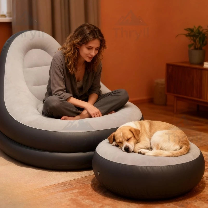 Lounge Chair & Footrest Ottoman Set – High Back Recliner Lounge Chair Set Axl