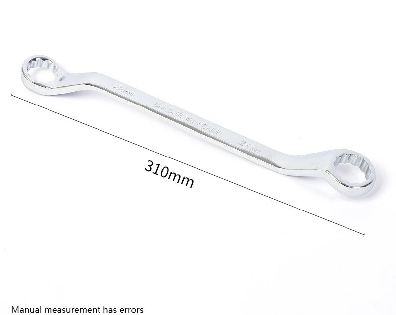 Double End Offset Ring Spanner – Chrome Vanadium Steel Wrench Box End Wrench Axl 22-24mm