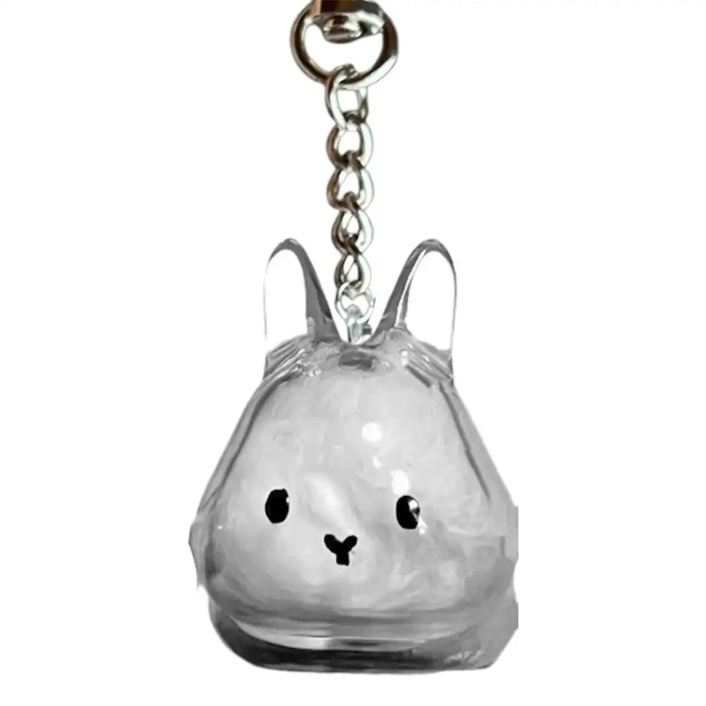 Rabbit Pet Fur Keepsake Capsule Keychain – Transparent Pendant Keepsake Keychain Axl D