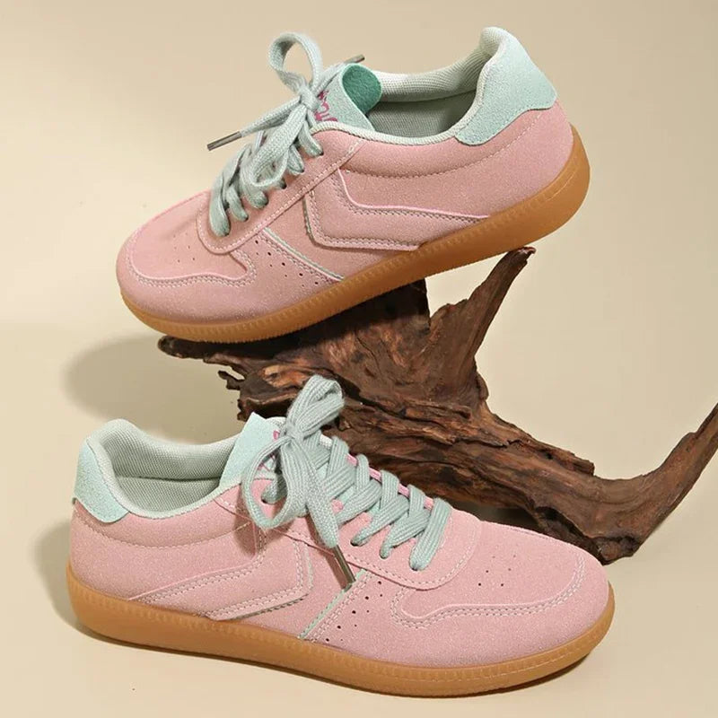 Women's Lace-Up Suede Sneakers – Casual Flat Shoes Sizes 35–44 Women's Casual Sneakers Axl