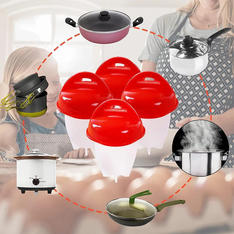 BPA-Free Silicone Egg Poacher Cups | Non-Stick Egg Boiler Set Egg Poacher Set Axl