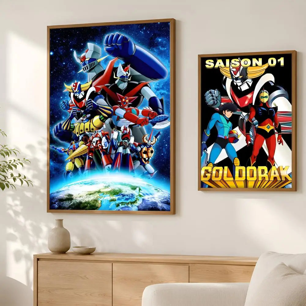 Goldorak Anime Self-Stick HD PVC Wall Poster – Waterproof Decor Wall Art Poster Axl