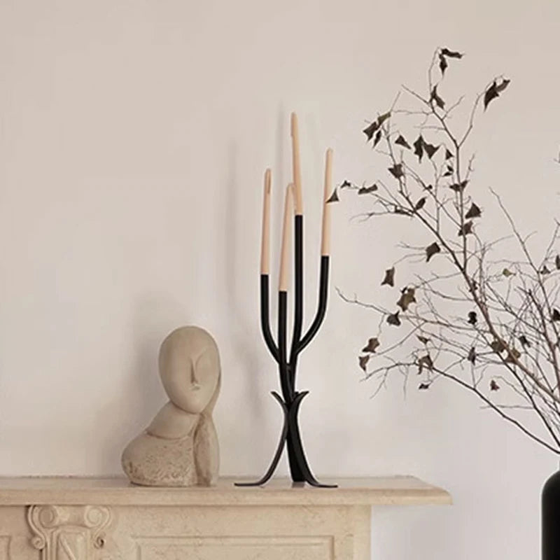 Vintage Iron Candlestick Holder – Nordic Minimalist Wedding Decor Candle Holder Axl